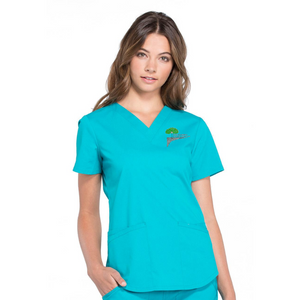 Cherokee Workwear Professionals V-Neck Top (Style WW665)