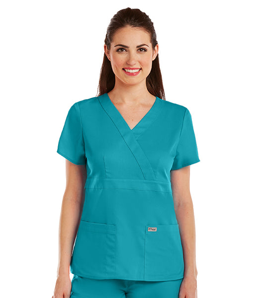 Greys Anatomy 3 Pocket Mock Wrap Top - Company Store Uniforms