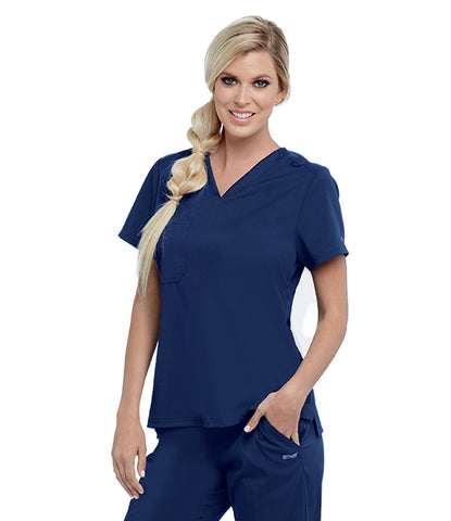 New! Greys Anatomy 1 Pocket Jersey Knit Top - Company Store Uniforms